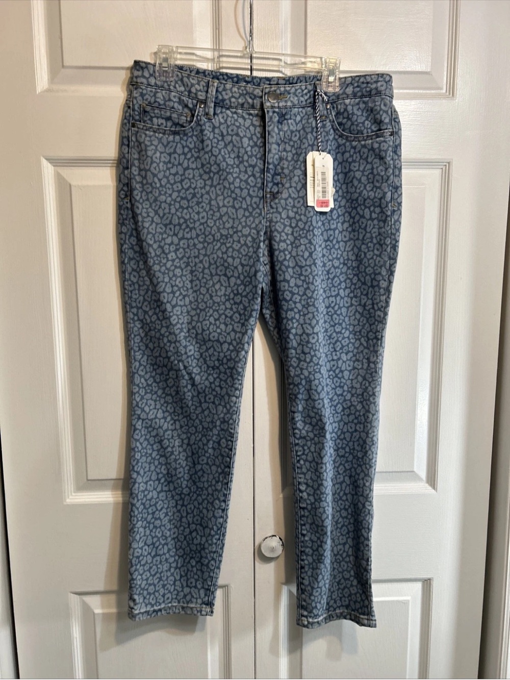 NWT Tommy Bahama Spots Of Dots High Rise Ankle Animal Print Denim Jeans Size 12